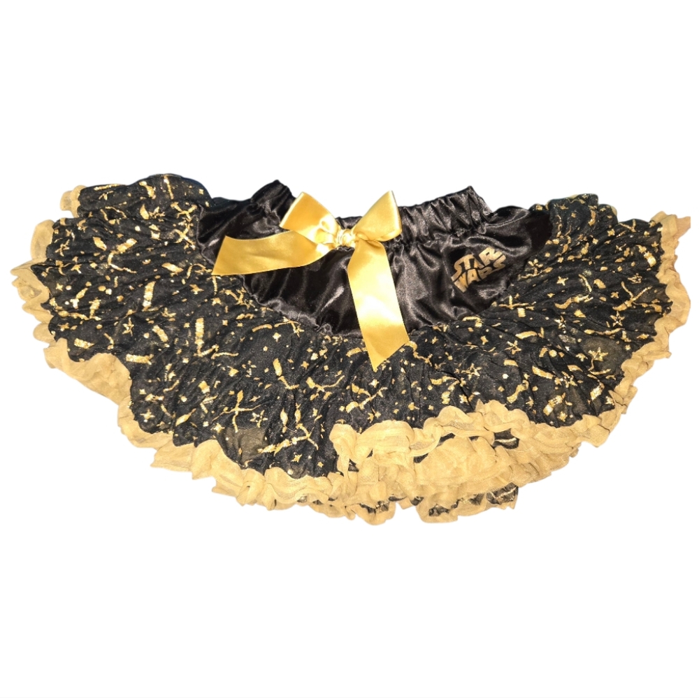 Star Wars Black and Gold Ruffle Tutu Skirt Girls 6-7 Balletcore